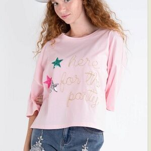 Blue Velvet “ Tara “ Blue Velvet “ Here for the Party “ Star Patch Top